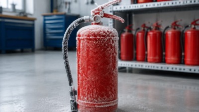 Огнетушитель замёрз на морозе: сработает ли он
